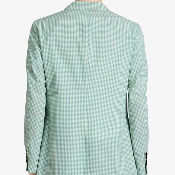 Burberry Serpentine Slim Fit Gingham Cotton Tailored Blazer NWT - Picture 2 of 13